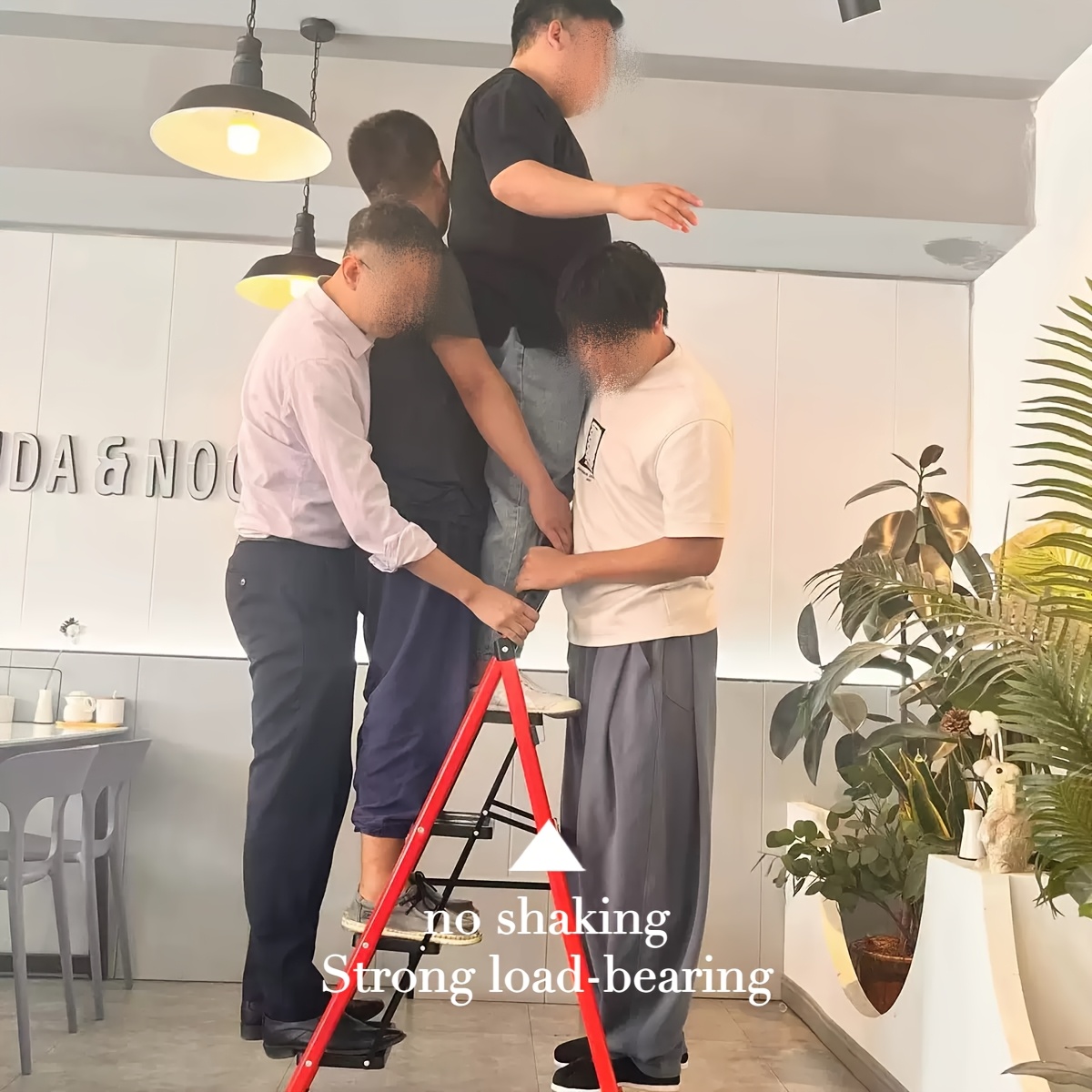 heavy duty 3 4 portable folding ladder 500 lbs capacity durable plastic with anti slip pedals lightweight sturdy design for home and industrial use details 5