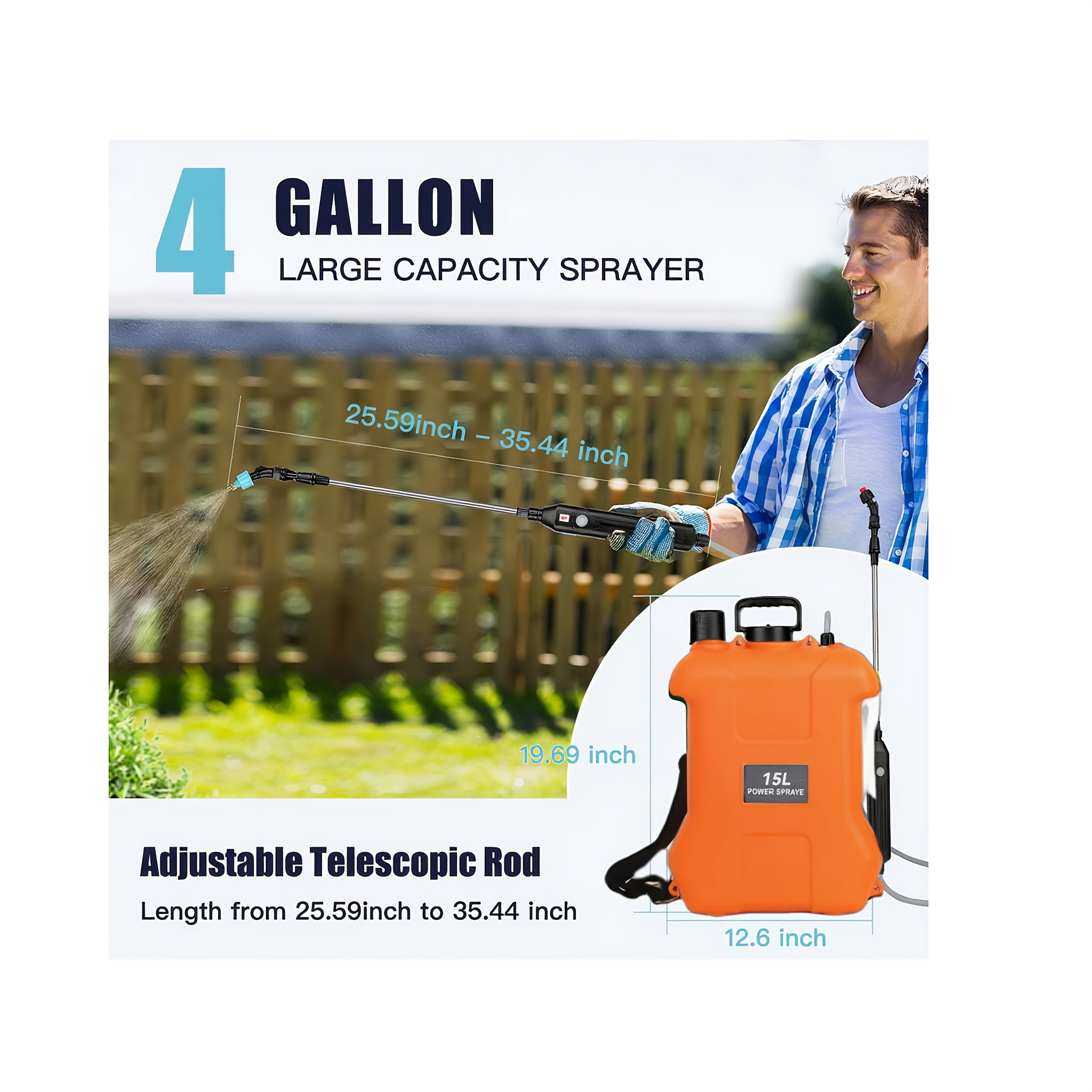 Luxury 14.99 L Electric Garden Sprayer, Suitable for Lawn and Flower Bed – with Telescopic Wand & 3 Nozzles, USB Rechargeable Handle Electrical Misting Machine – Portable Watering Can Backpack Style Large Capacity Durable Outdoor Life Accessory Gift Idea Christmas Present, Lawn And Garden Portable Sprayer, Weed Sprayer, Plant Sprayer, Lawn Care, Telescopic Spray Gun, Longlasting Build, Misting Device, Water Sprayer, Landscaping Professionals