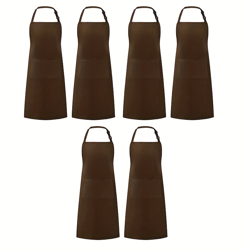 TEMU Custom Logo Adjustable Neck Work Aprons In Sets Of Six, Suitable For Restaurant Staff Uniforms, Customizable For Coffee Shops, Tea Shops, Fruit
