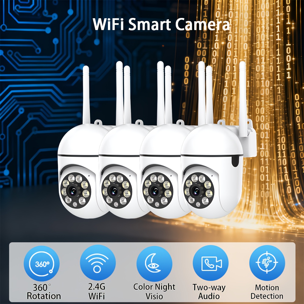 4pcs 1080p Fhd Outdoor Security Cameras: 355° Ptz Rotation, Night Vision, Audio & Features Perfect For Home/small Business Surveillance (property Owners)