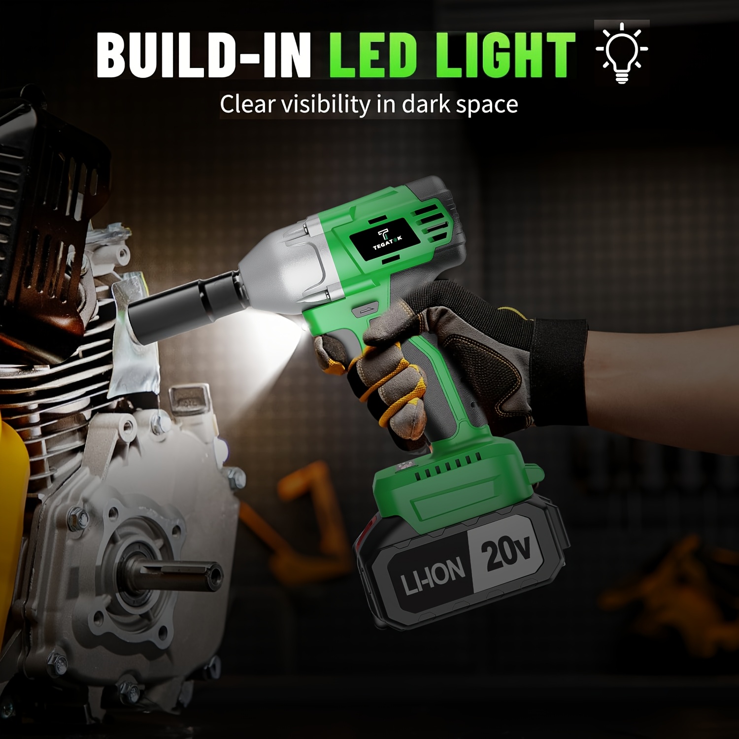 20v 4000mah cordless impact wrench drill set 3 in 1