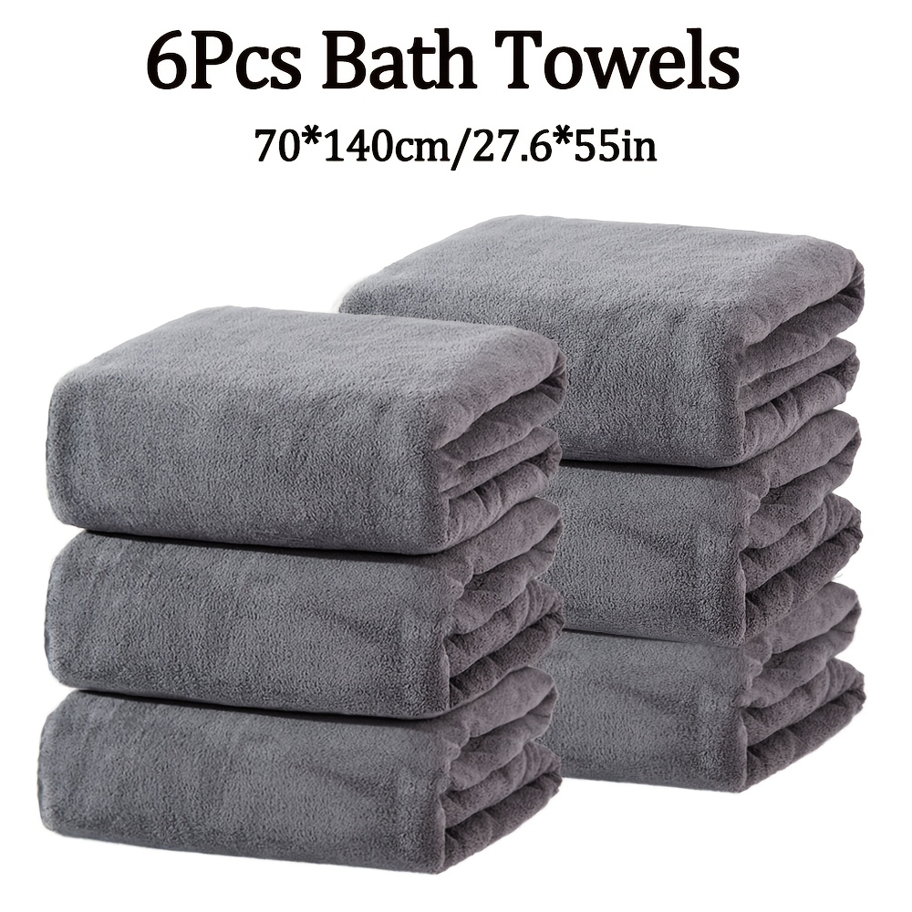 E-shop Set mit 6 Badezimmerhandtüchern, jeweils 70*140 cm (27.6*55 Zoll) groß, hergestellt aus Mikrofaser. Sie sind weich, bequem, hoch saugfähig,