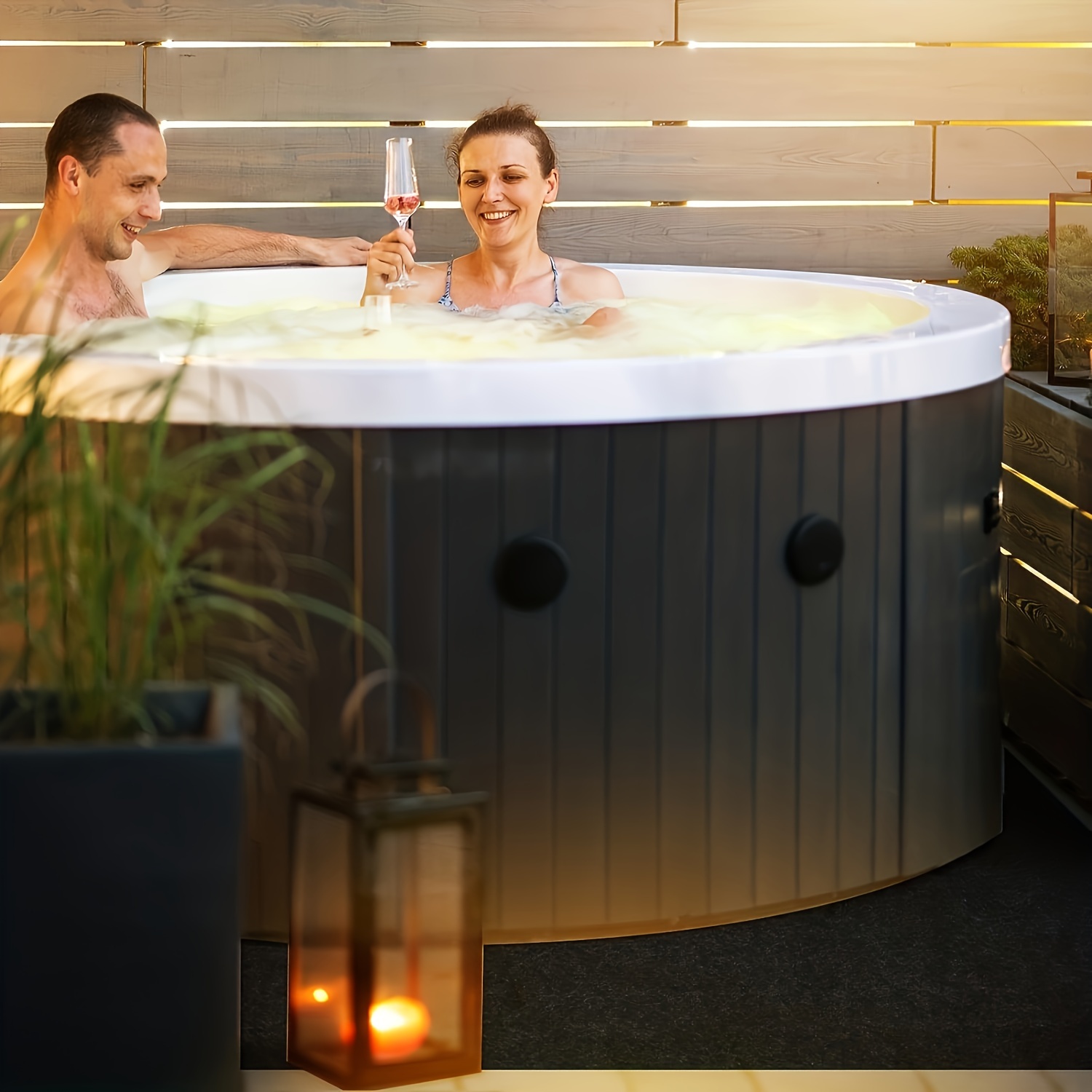 En İyi Koruma 203.2cm Yuvarlak Sıcak Küvet Matı Taşıma Çantası ile - Dayanıklı, Su Emici PVC, İç ve Dış Mekan Kullanımı İçin Mükemmel, Kolay Kurulum