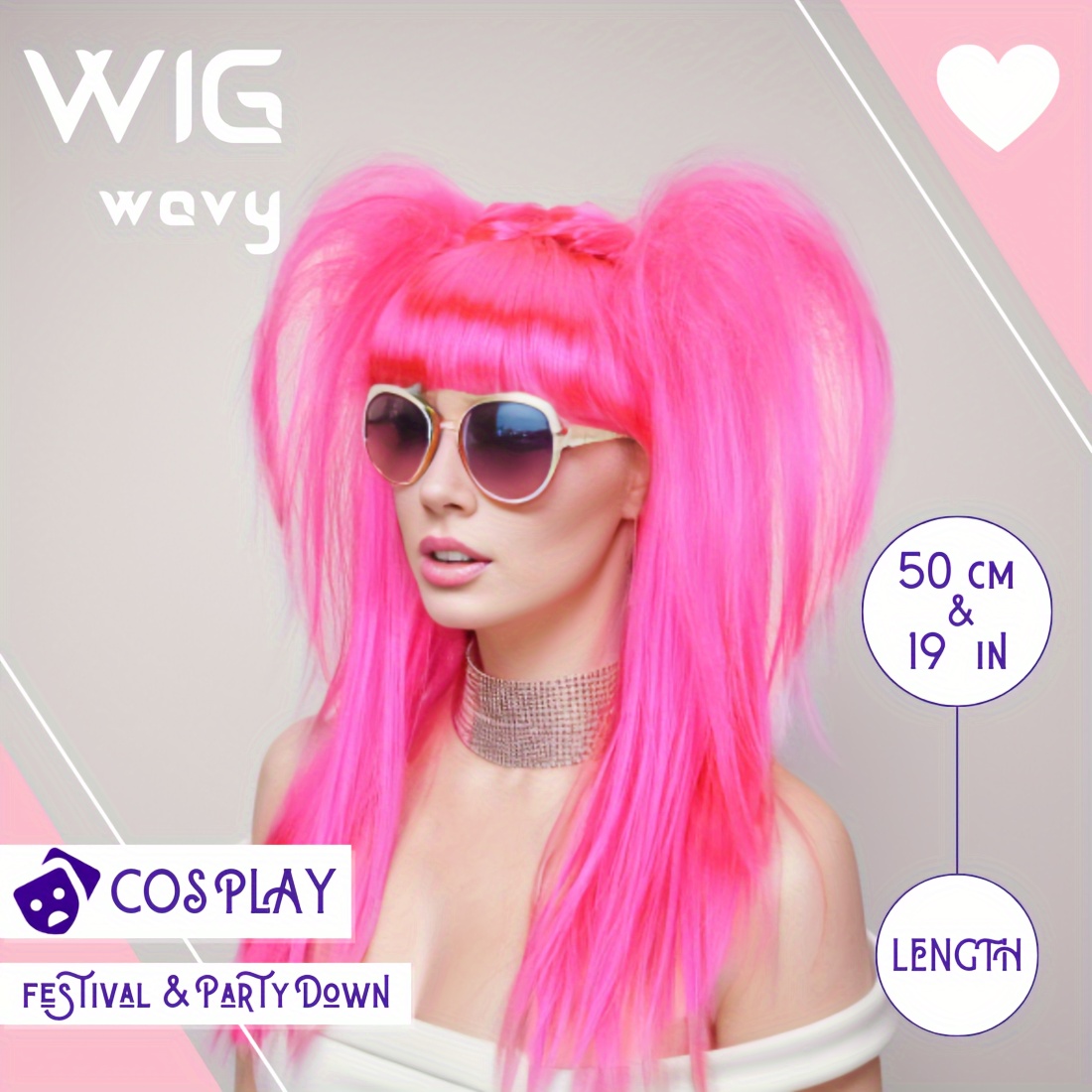 2er-Set Pferdeschwanz-Perücken – Lang, Glatt, Clip-in Für Cosplay & Alltag (56 Cm, Hellbraun)