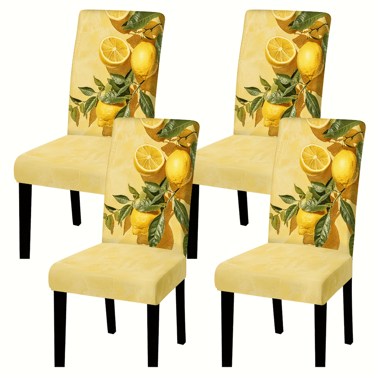 lemon printed chair covers elastic soft chair covers Temu Bahrain