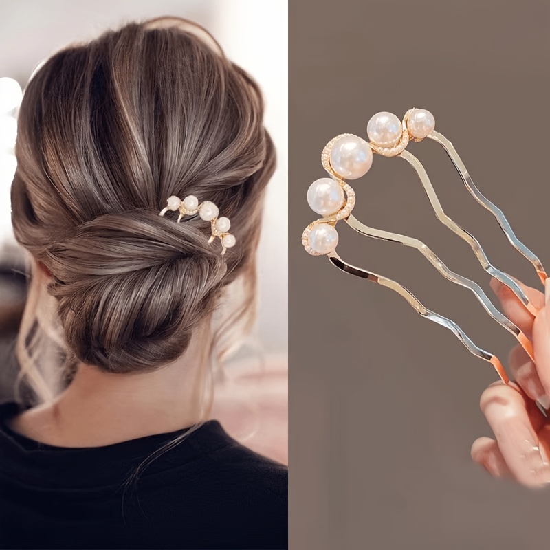 

Women's Pearl Hair Clip, Elegant And Sophisticated Hair Accessory For Curly Hair, Suitable For Women 14+ Years Old