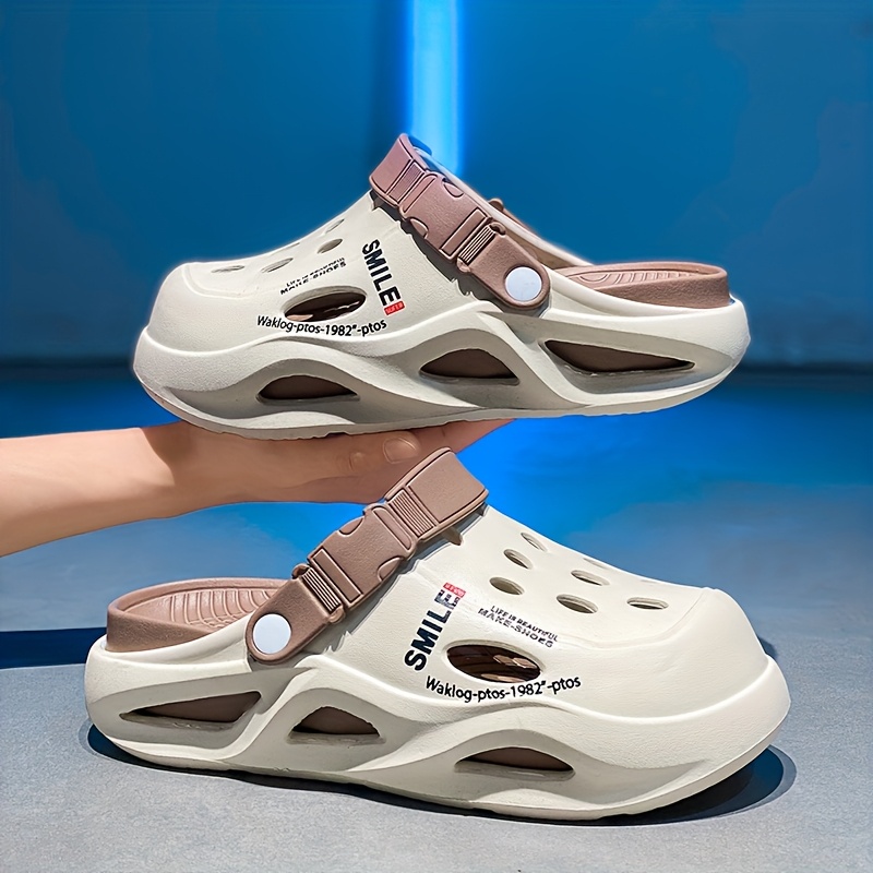 mens breathable hollow out slides stylish shoes casual beach