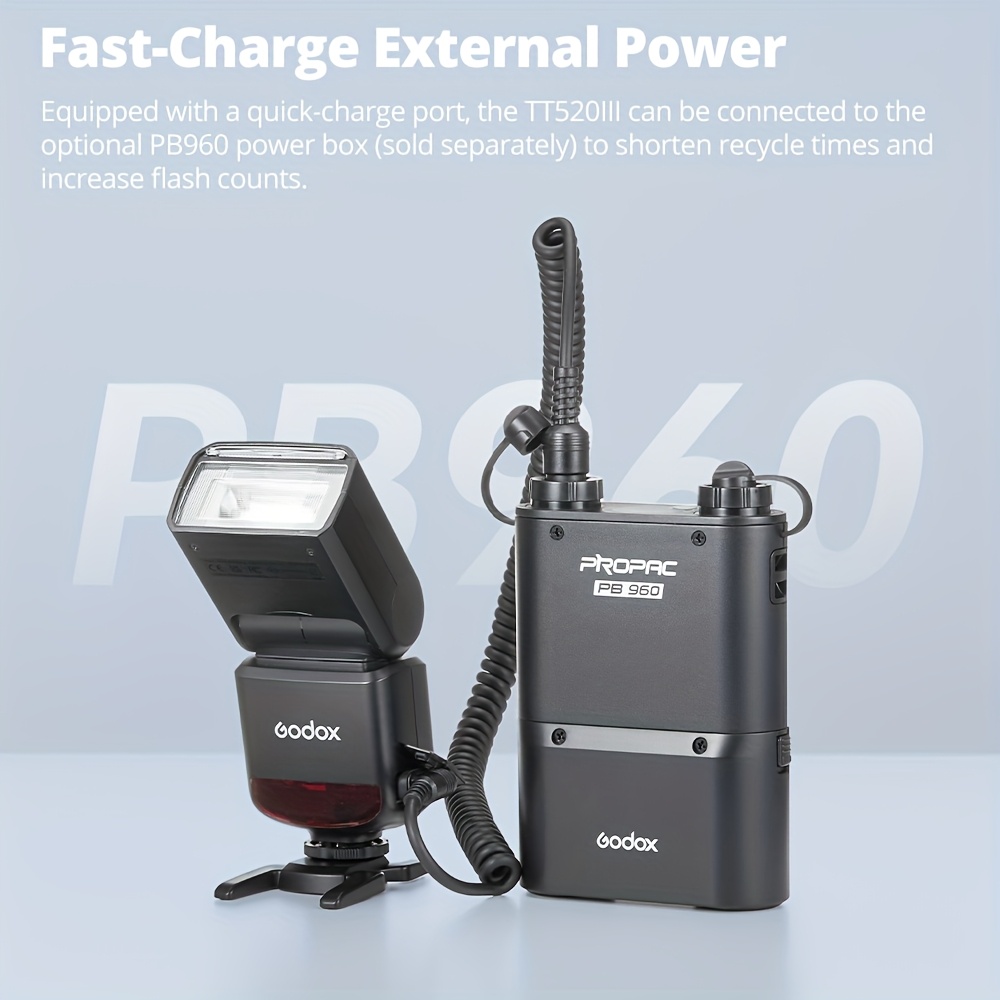  tt520 iii flash per fotocamera, ricevitore integrato e trasmettitore rt, modalità s1/s2, 8 di potenza, compatibile con fotocamere nikon pentax (tt520ii aggiornato) Dettagli dell'articolo 3