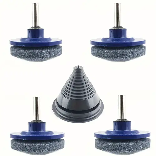 the 4pcs lawn mower blade sharpener 1pc balancer is suitable for hand drill