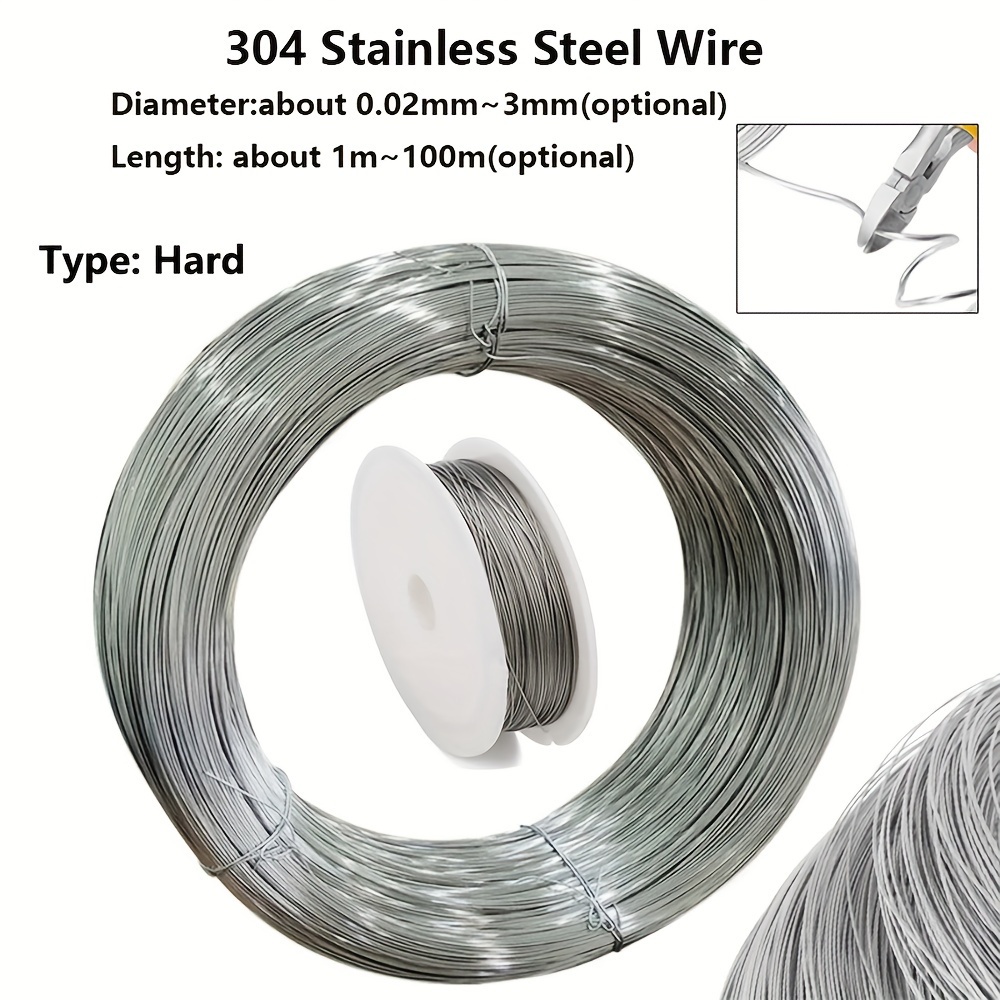 

1pc 304 Stainless Steel Wire, 0.02mm-0.3mm Single Strand Tail Beading Wire, Jewelry Beading Wire For Crafts Jewelry Making, Strapping Sculpture Frame (100m-1m)