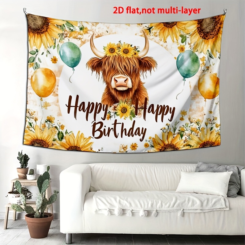 Highland Cow Geburtstagsdekoration Set – Mit Banner, Hintergrund & 18 Luftballons | Braunes Kuh-Motiv Für Jungen