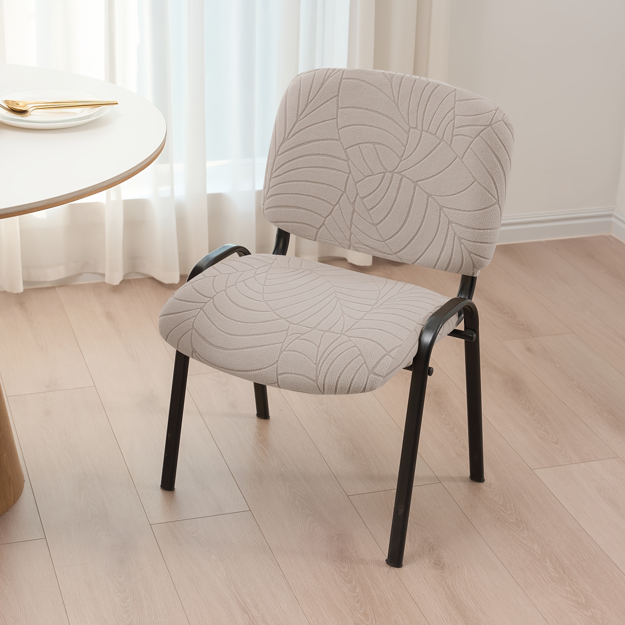 TEMU per sedia da ufficio con , tessuto elasticizzato jacquard a foglia sbiadita, e minimalista, per schienale e cuscino del sedile, per sedia da per