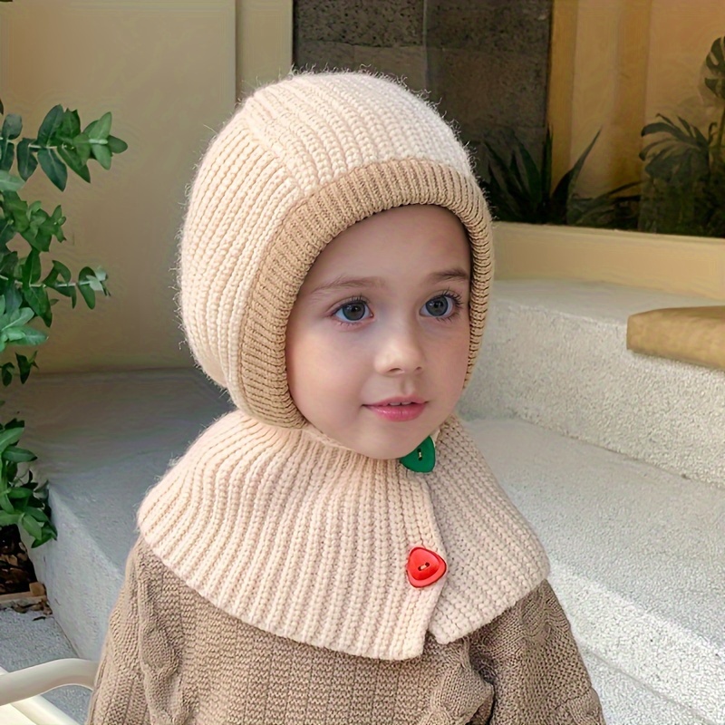 

Children's Winter Knit Beanie Hat With Earflap, Polyester Material, Machine Washable, Adjustable Closure, Suitable For 3-14 Years Old