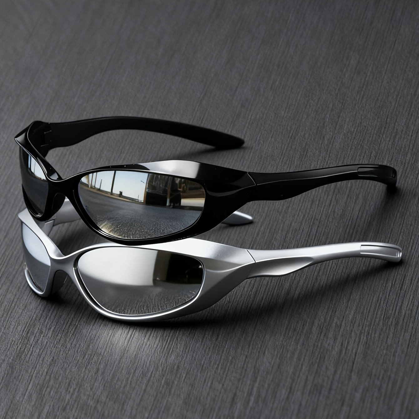 TEMU 2pcs Futuristic Punk Trend, Street Hip Hop Y2k Unisex Fashion Glasses, Street Photography Stylish Accessory Glasses, Daily Wear,, Eyewear
