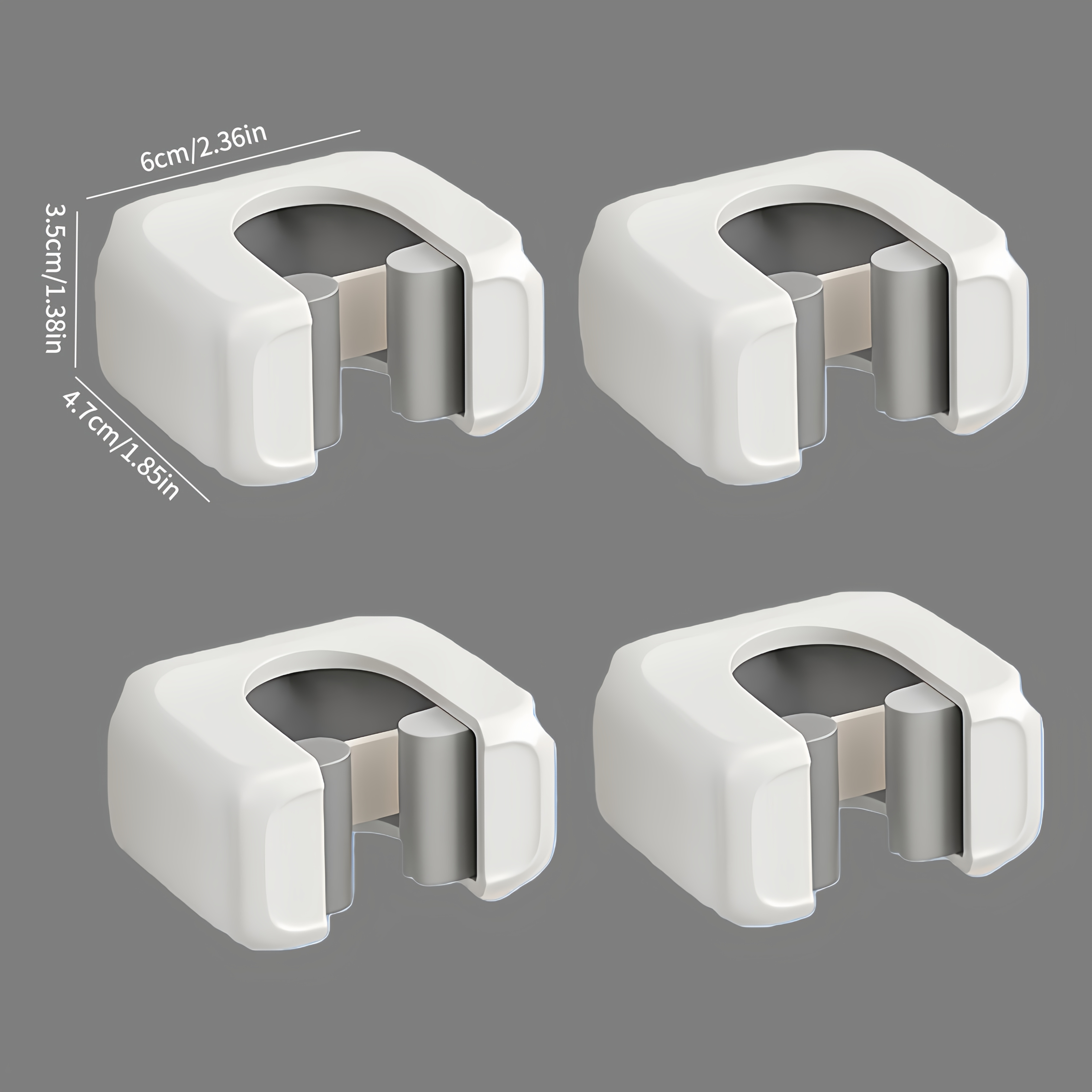 E-shop 4er-Set Starker Mopp Halterung Haken Rack Kein Spur Klebe Mopp Aufhängung Halterung Wandmontage Mopp Clip Fixierer, Universalhaken