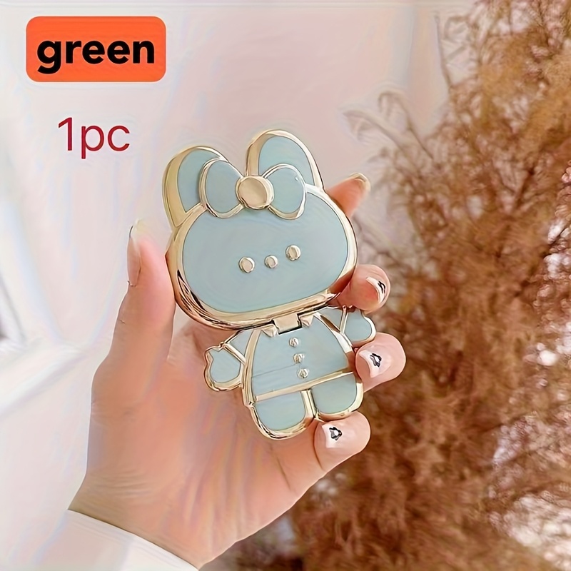 Rabbit-themed Phone Holder With A Makeup Mirror Is Suitable For Iphones, For , For Xiaomi, And Other Smartphones, Featuring A For A Desktop Stand