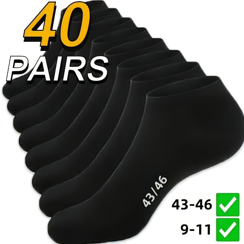E-shop 40 Paar Herren Nahtlose Laufsocken - Rutschfeste, Atmungsaktive Sport- & Alltags-Socken, Große EU Größen 9-11 (US Herren 43-46), Niedrig