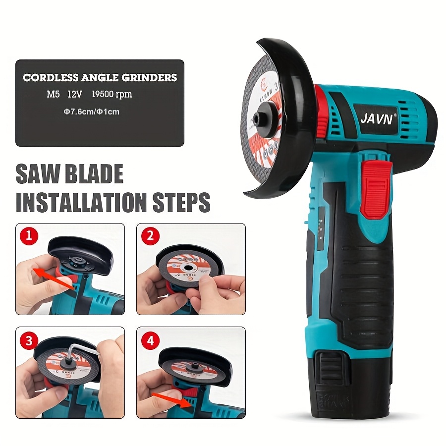 JAVN 12V Accu Haakse Slijper - 19500 RPM Krachtige Elektrische Slip- en Polijstmachine,