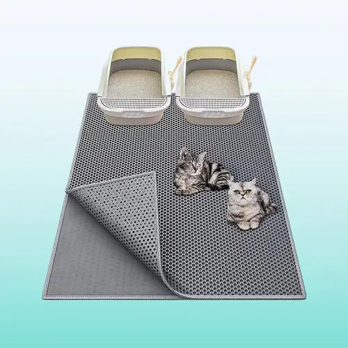 extra large double layer cat litter mat made of eva material designed to prevent and leaks keeping litter contained non slip washable waterproof odor resistant and easy to for litter boxes and pet item protectors washable cat mat durable cat mat