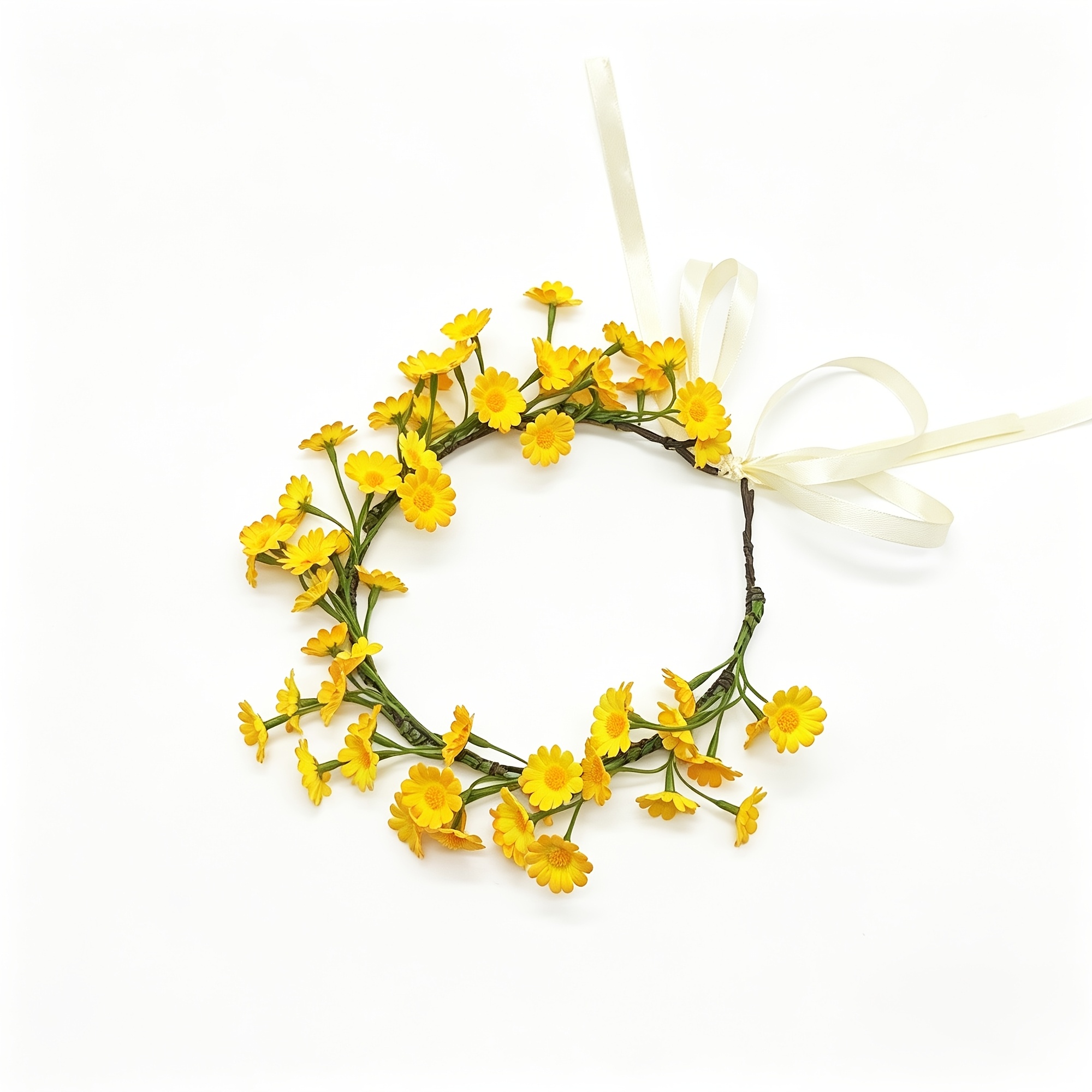 TEMU 1pc Yellow Daisy Artificial Flower Hair Accessory, Style Fresh New, Suitable For Outdoor Photography, Graduation Photos, Daily Matching, Holiday