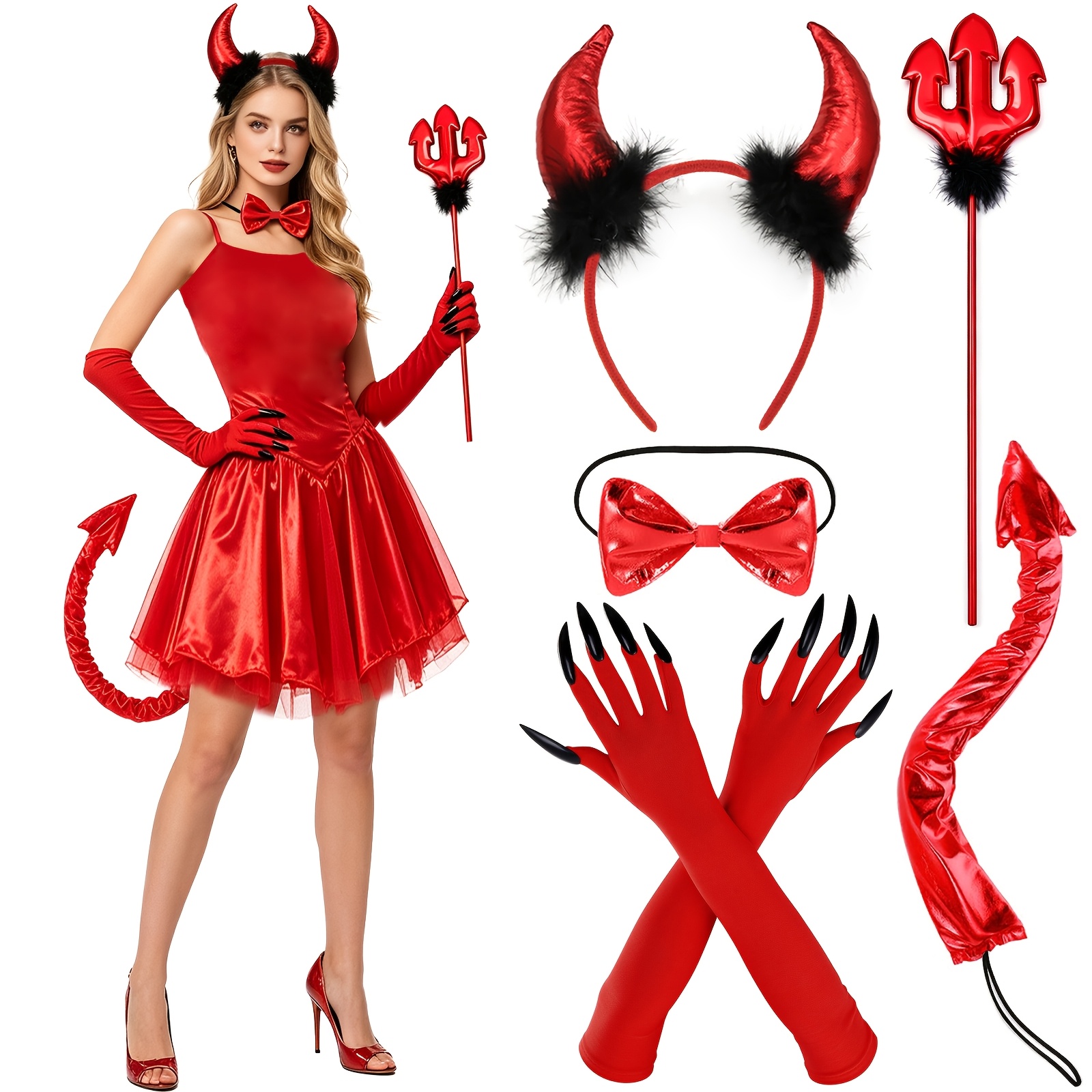 black and red dress accessories 5pcs halloween costume women Color:Royal_Blue Abby Rose 3405 light-blue Linen A-Line Dress Black prom dress TSF 95% Cotton 5%