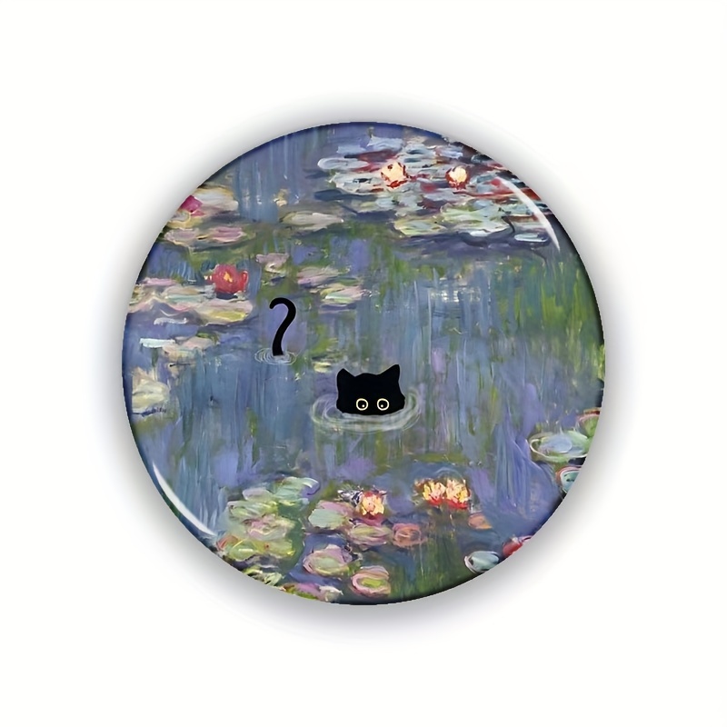 

-inspired Cat Face Button Pin Badge - 44mm / 1.7 Inch - Customizable Diy Crafts, Bag Charms, Clothing Accessory