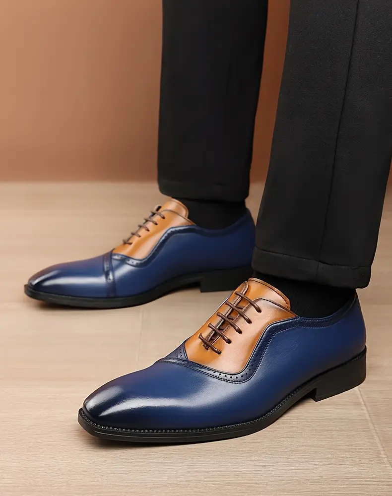 mens business formal lace up blue stylish new casual shoes comfortable durable and slip resistant rubber sole 68625 Product details 12