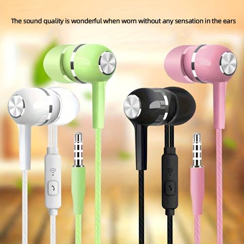 4 8pcs noise canceling in ear headphones with microphone powerful high definition 3 5mm jack free cables suitable for mp3 computer gaming live streaming karaoke sports running gift for adults