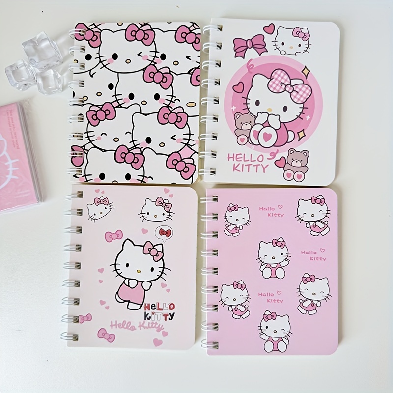 

1pc Cartoon Creative Hellokitty A7 Coil Notebook Hello Kitty Cartoon Thickened Notebook Ins Cheap Cute Exercise Book Stationery 4 Colors Random