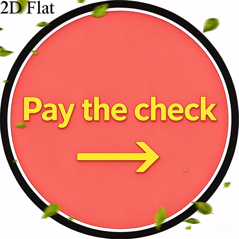 TEMU 2d Flat, 2d Flat Round Signs 8x8 Inches, Check-out Marker With Right Arrow, Ideal For Grocery Store, Shop, Diner, Passage, Practical Business