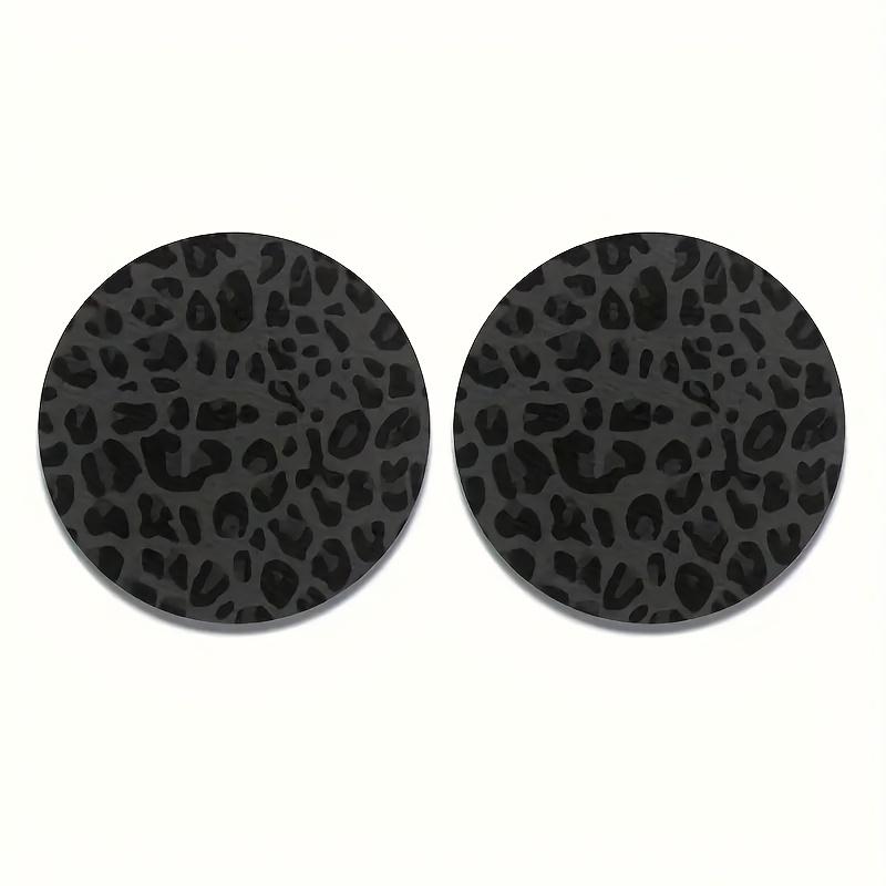 Image of A Gift Suitable For . 2 Stylish Leopard Print Car Cup Holder Coasters - Waterproof And Easy To Carry