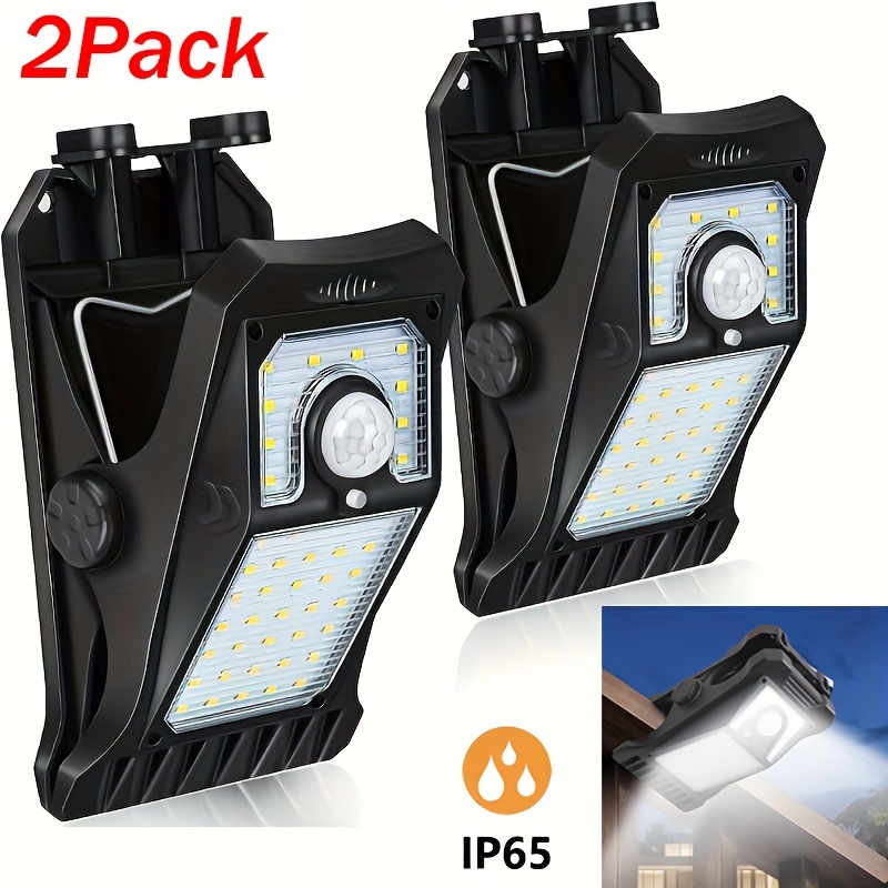TEMU 2-pack Solar Lights | Ip65 Outdoor Clip-on Light, Wall Light, 3-mode Motion Sensor Light, Suitable For Fences, Decks, Walls, Garages, Patios |