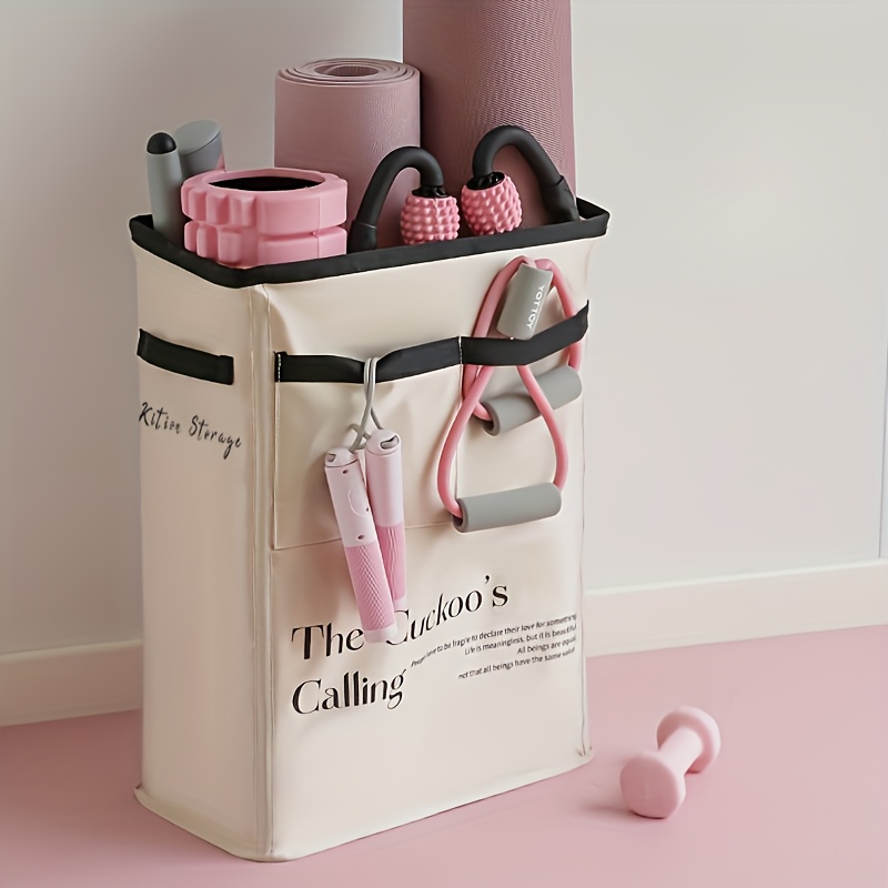 TEMU Foldable Rectangular Sports Equipment Storage Box, Non- Fabric Basket For Yoga Mats, Fitness Gear, And Accessories, "the 's Calling" And "yoga