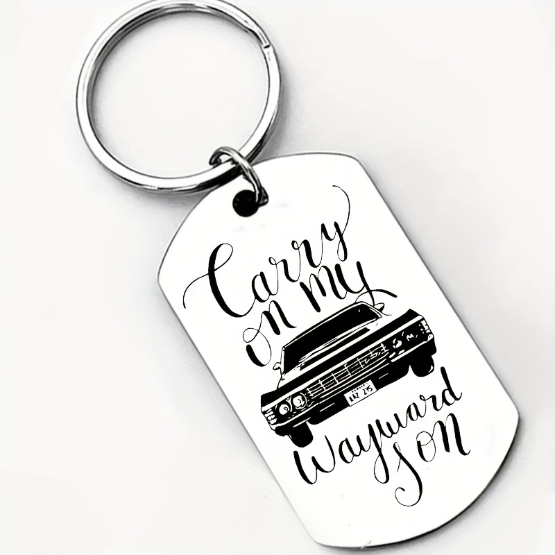 TEMU Durable Stainless Steel Keychain - Vintage , Suitable For Car Additions