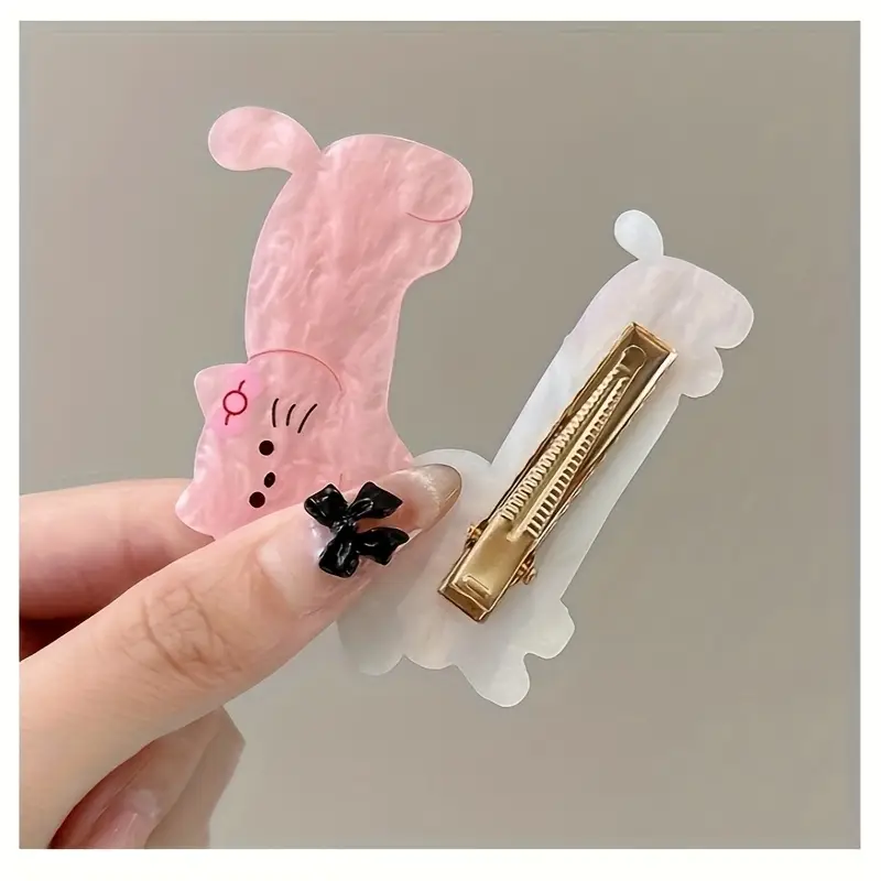 2pcs 3pcs 5pcs cartoon animal hair clip set cat and puppy hairpins cute   clips for women party stylish   bangs barrette fashionable hairstyle accessories birthday gift Product details 10