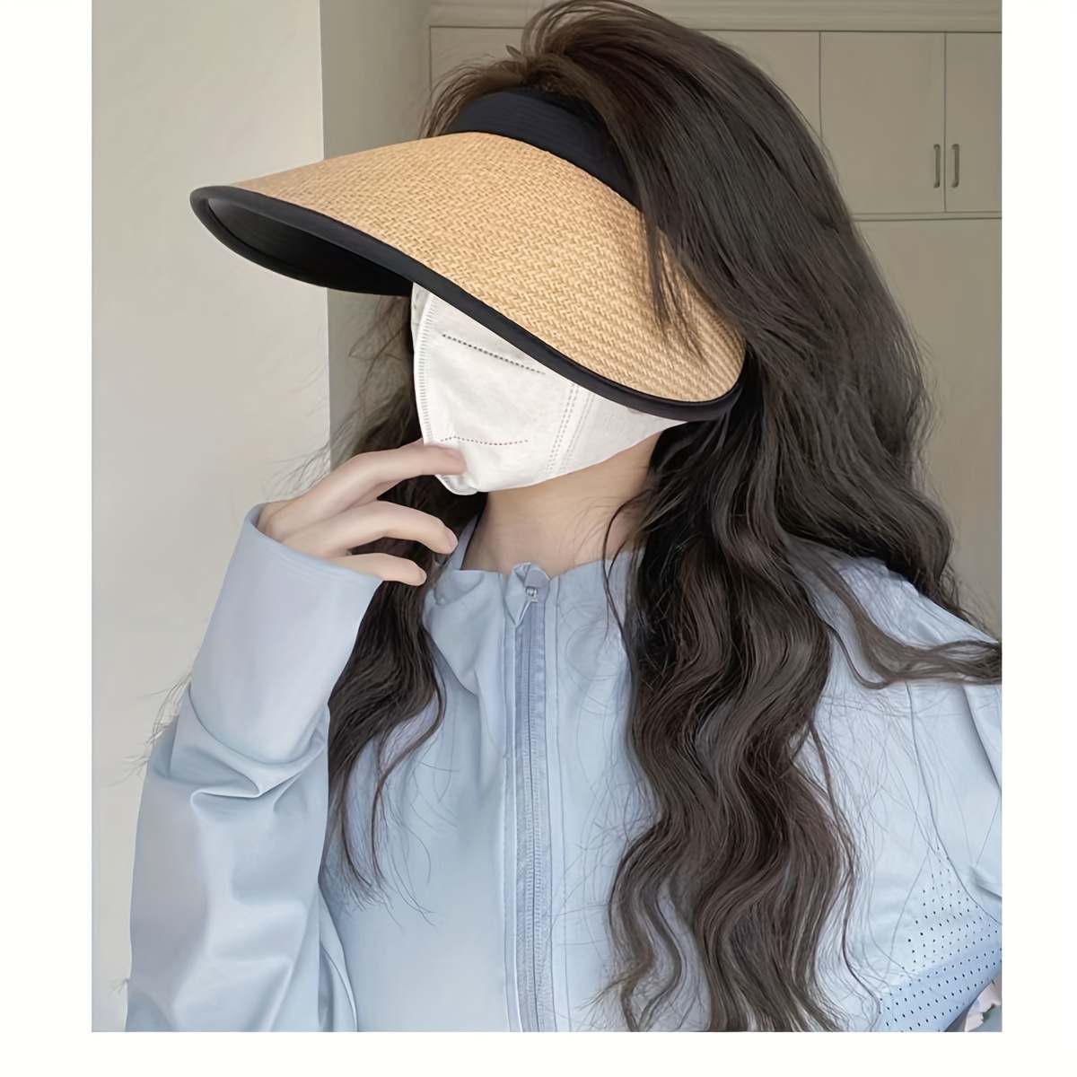 Sunshade Large Brim Sun Hat Women Embossed Fashion Beach Hat - Temu