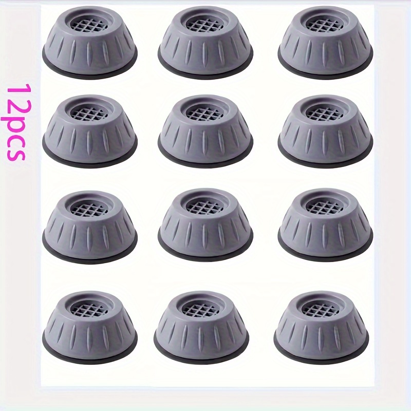 Temu 12Pcs Silent Washing Machine Floor Mats - Waterproof, Anti-Slip & Shock-Absorbing With Height Increase-image