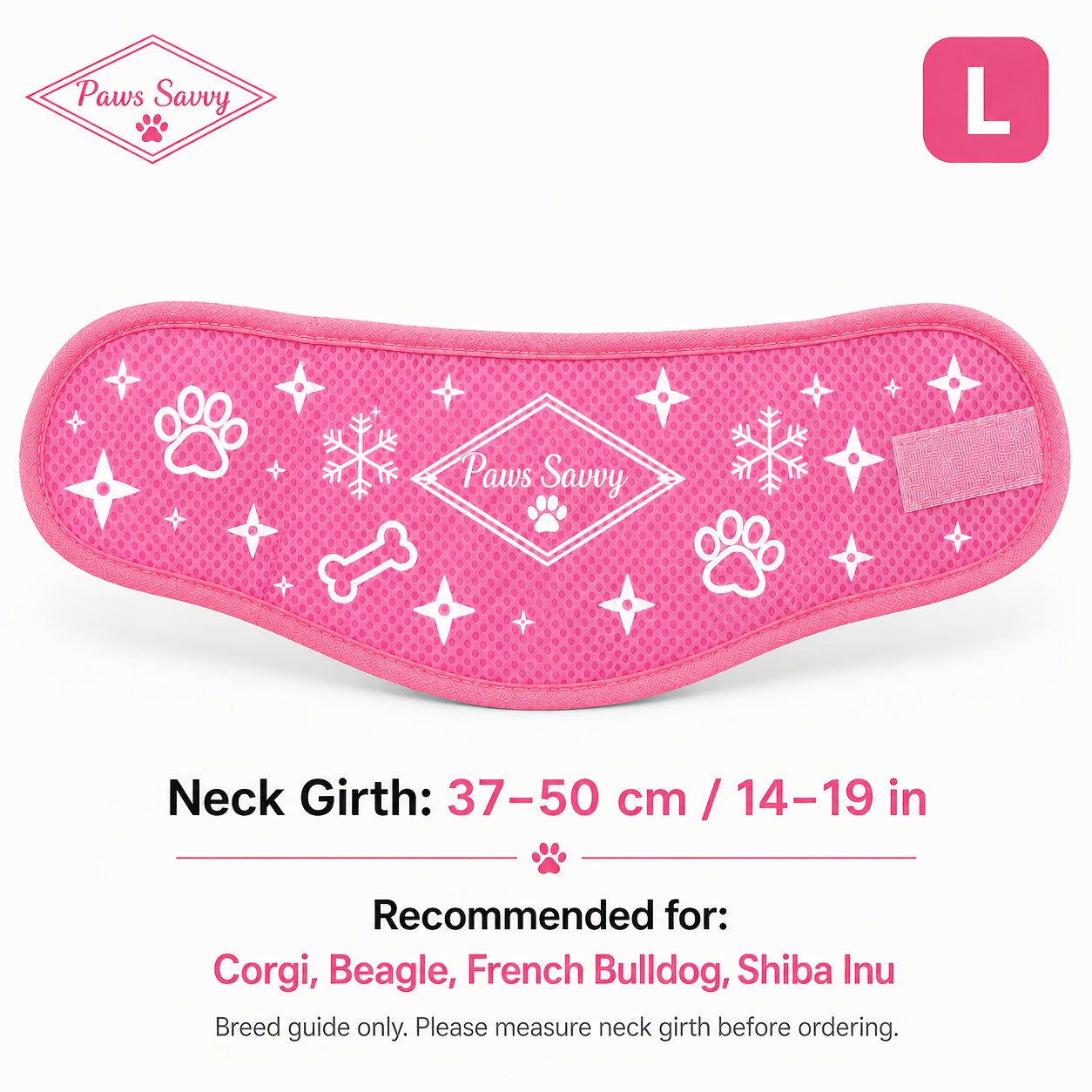 Paws Dog Cooling Scarf For Summer, Pva Cooling Bandana Collar For Dogs Cats, Super Absorbent Breathable Adjustable Pet Neck Wrap, Outdoor Walking Cooling Scarf For Small Medium Large Pets