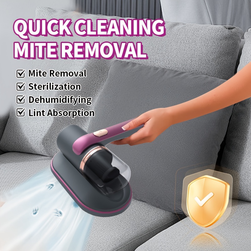 handheld cordless vacuum cleaner with uv light 2   hepa filter for bed mattress sofa pillows 6kpa strong suction 65db   15min   4000mah lithium battery usb charging compact dust mite removal 3