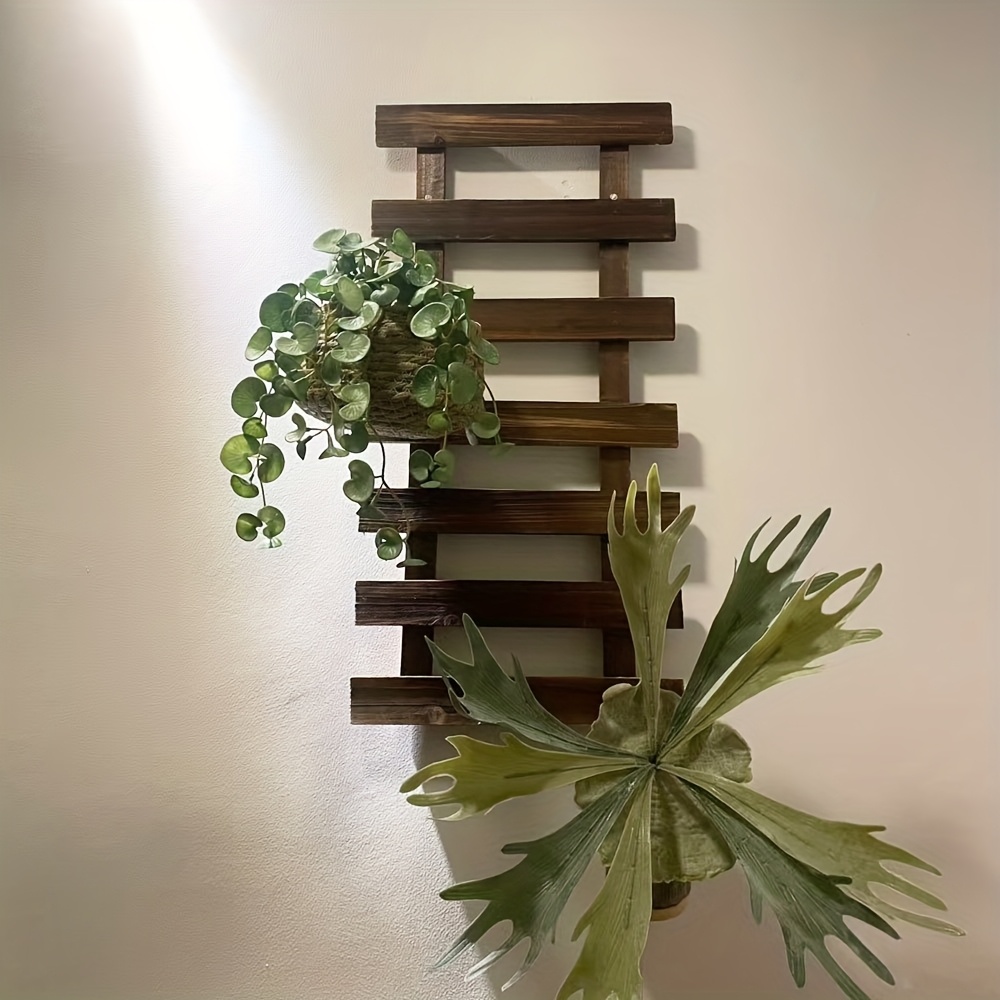 rustikales holz wandregal blumen dekorativer pflanzenhalter