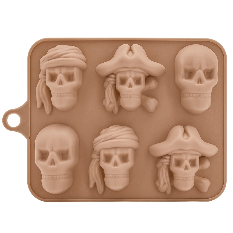 Skull Silicone Ice Cube Tray with 6 Compartments