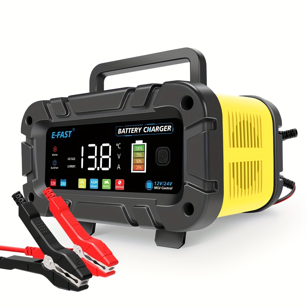 

Us Plug 12v20a 24v10a Battery Charger (not Car Jump ), Lifepo4 Lead Acid Portable Car Battery Charger 8-stage Charger Maintainer W/temp For Car Truck Motorcycle Lawn Mower