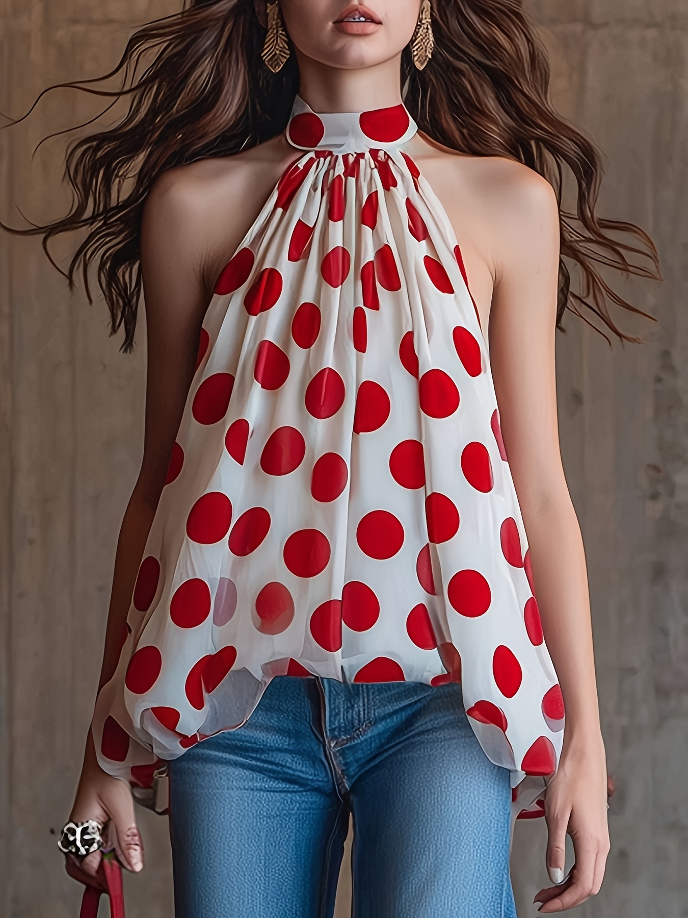 women red blouse sold on Temu United States