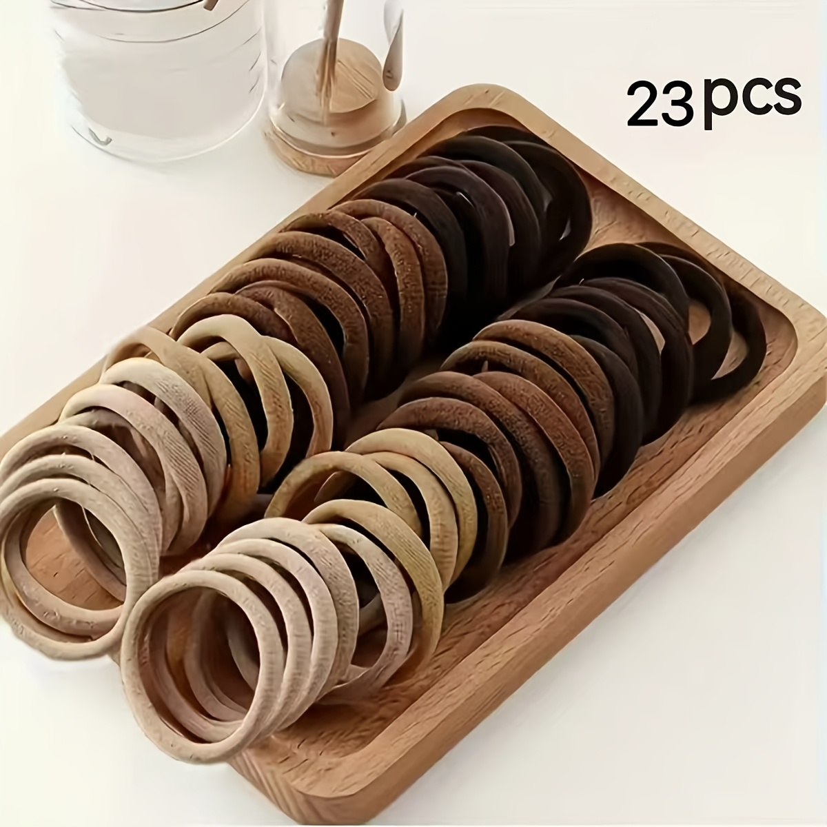 TEMU Set di 23 pezzi di elastici per capelli ad elasticit�, per capelli color caff癡, elastici, cordini per , elastici per , accessori per capelli