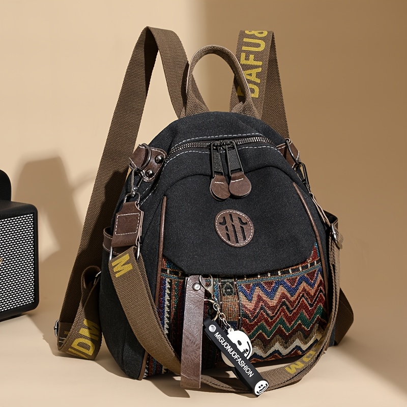 2025 New Ethnic Style Vintage Backpack For Women, Featuring Embroidered, Suitable For Short Trips, Durable And Versatile