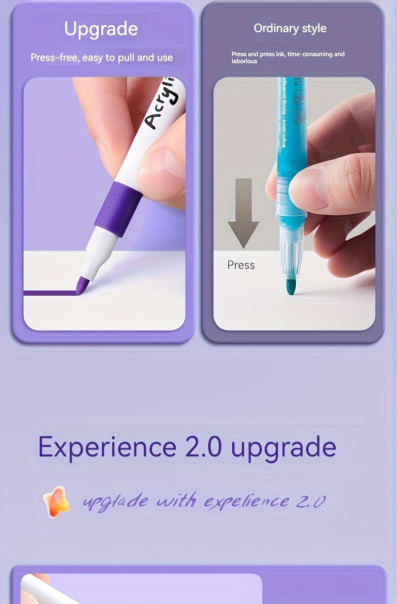 Acrylic Paint Markers for Adults, Fine Tip, Medium Point, Washable, Ambidextrous Plastic Body, Permanent, for Rock, Wood, Glass, Fabric, Ceramic, Stone Arts and Crafts, Professional Artistic Use, Ideal Birthday, Christmas, Easter Gift, for 14+