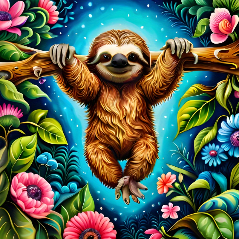 

Sloth 3d Diamond Painting Kit - Round Acrylic Cartoon Animal Art For Home & Garden Decor, Perfect Gift For Bedroom And Living Room