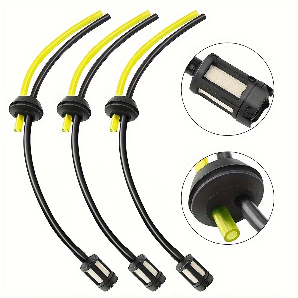 

3pcs, Universal Grass Trimmer Fuel Line Kit With Filters, 10.63in Pvc Hoses, Primers, Rubber Stoppers For Brush Cutter, Strimmer, Lawn Mower, Corrosion Resistant Garden Tool Parts