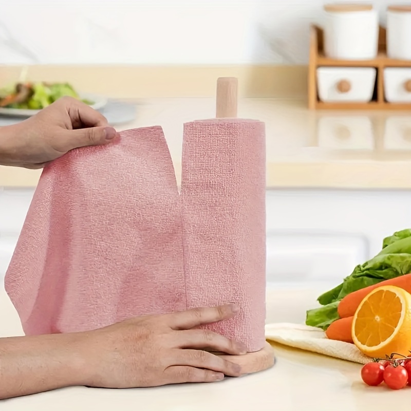 reusable cleaning wipe household kitchen cloth microfiber towel rolls dish rags wash paper towel replacement 1 roll of 20 sheets details 4