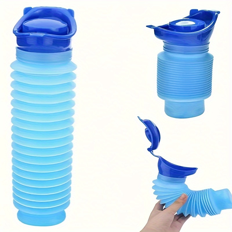 Portable 750ml Urinal for Outdoor Camping - Emergency Telescopic Pee Bottle, Stand-Up Design for Women, Ideal for Car Travel & Halloween/Christmas Gifts